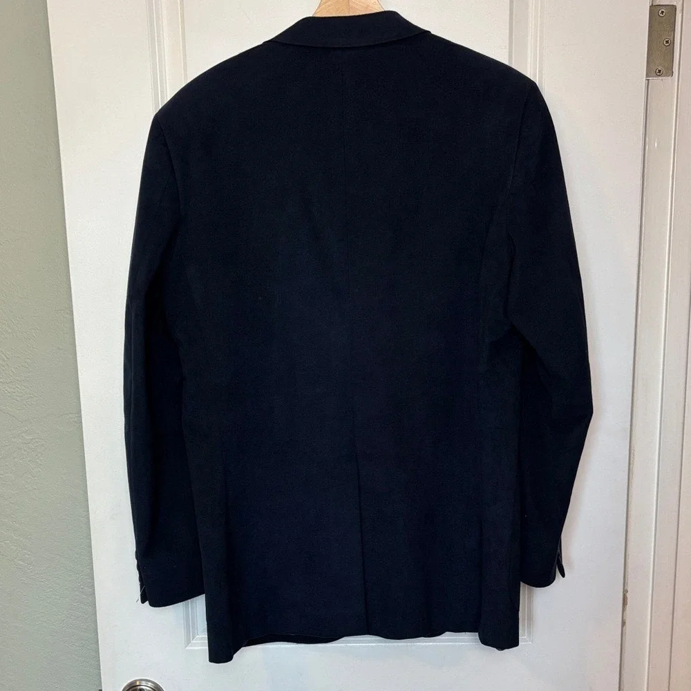 Vintage Neiman Marcus Microsuede Blazer Made in USA 1980s‎ Navy
